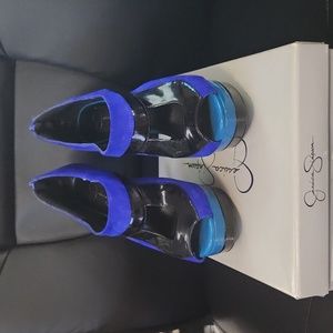 Jessica Simpson Blue Velvet/Black 9M Platform Heel